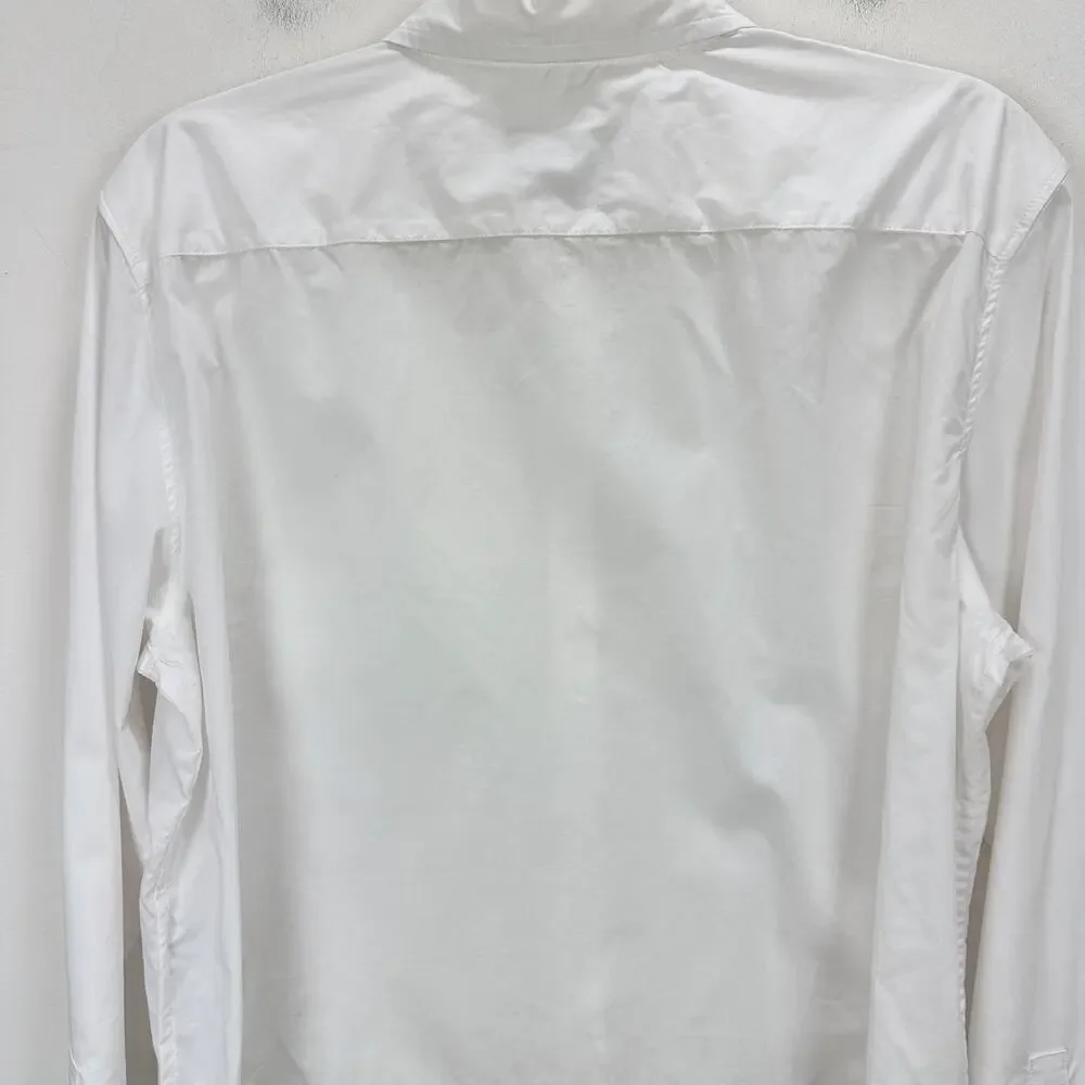 J.Crew Cropped Button Up Shirt Cotton White Minimalist Classic Womens US 8 NWT